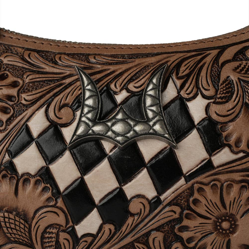 Handtooled Dannia Medium Purse Checkered Edition