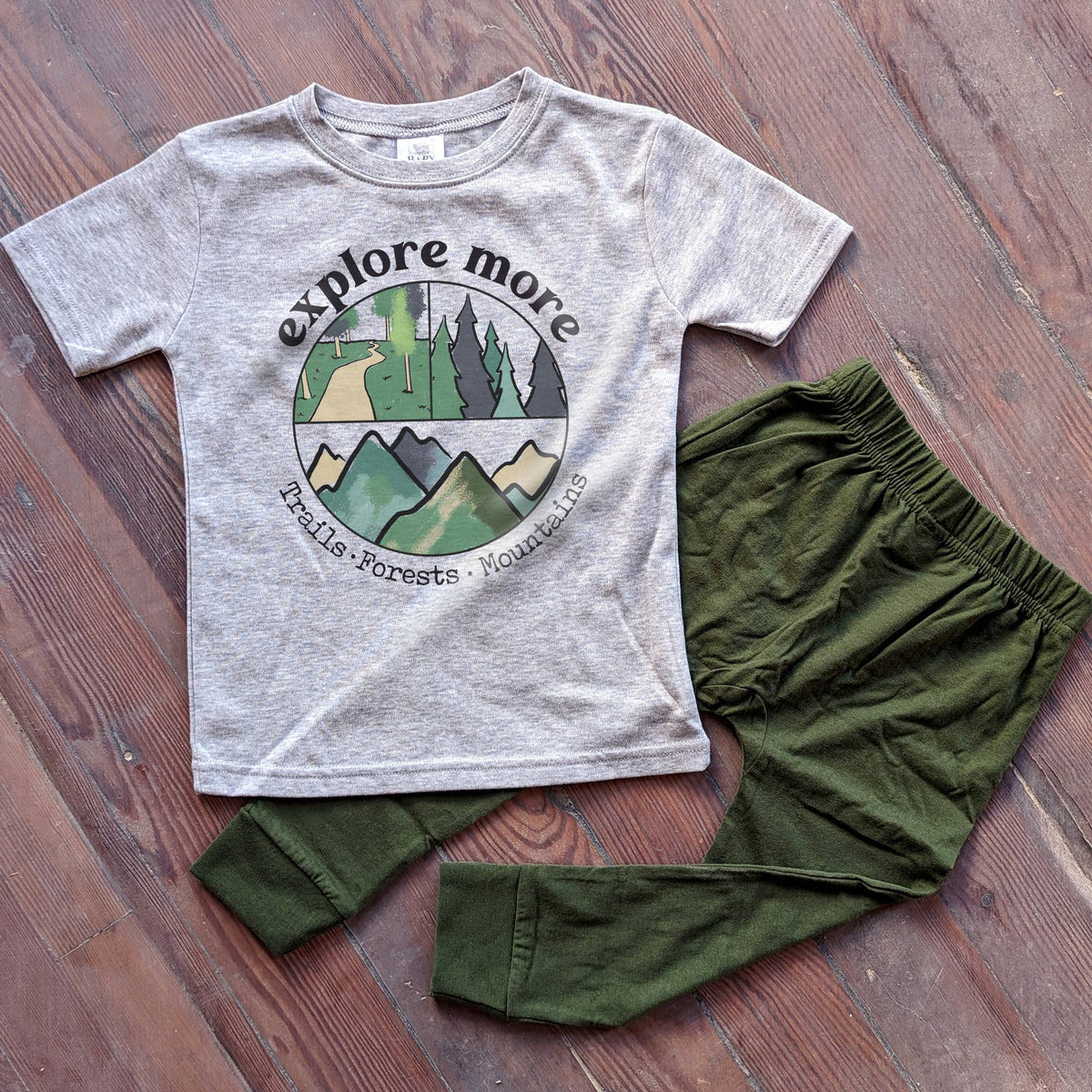 Olive Green Jogger Pajama Casual Play Add-on Lounge Set