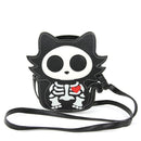 Glow in the Dark Sugar Skull Cat Crossbody Bag in Vinyl