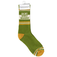 On My Worst Behavior Socks