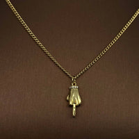 Creative Rhinestone Gesture Charm 18K Gold-plated Necklace