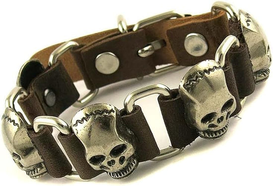Leather Skull Bracelet