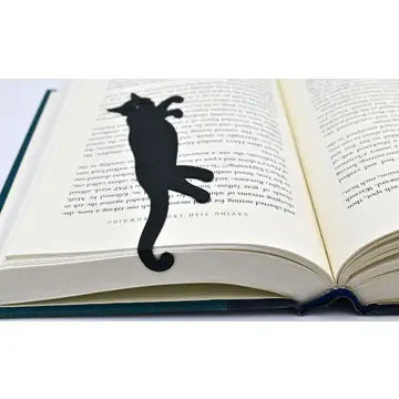 Curious Cat 'Hanging' Metal Bookmark