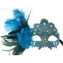 Blue Gem Feather Mask