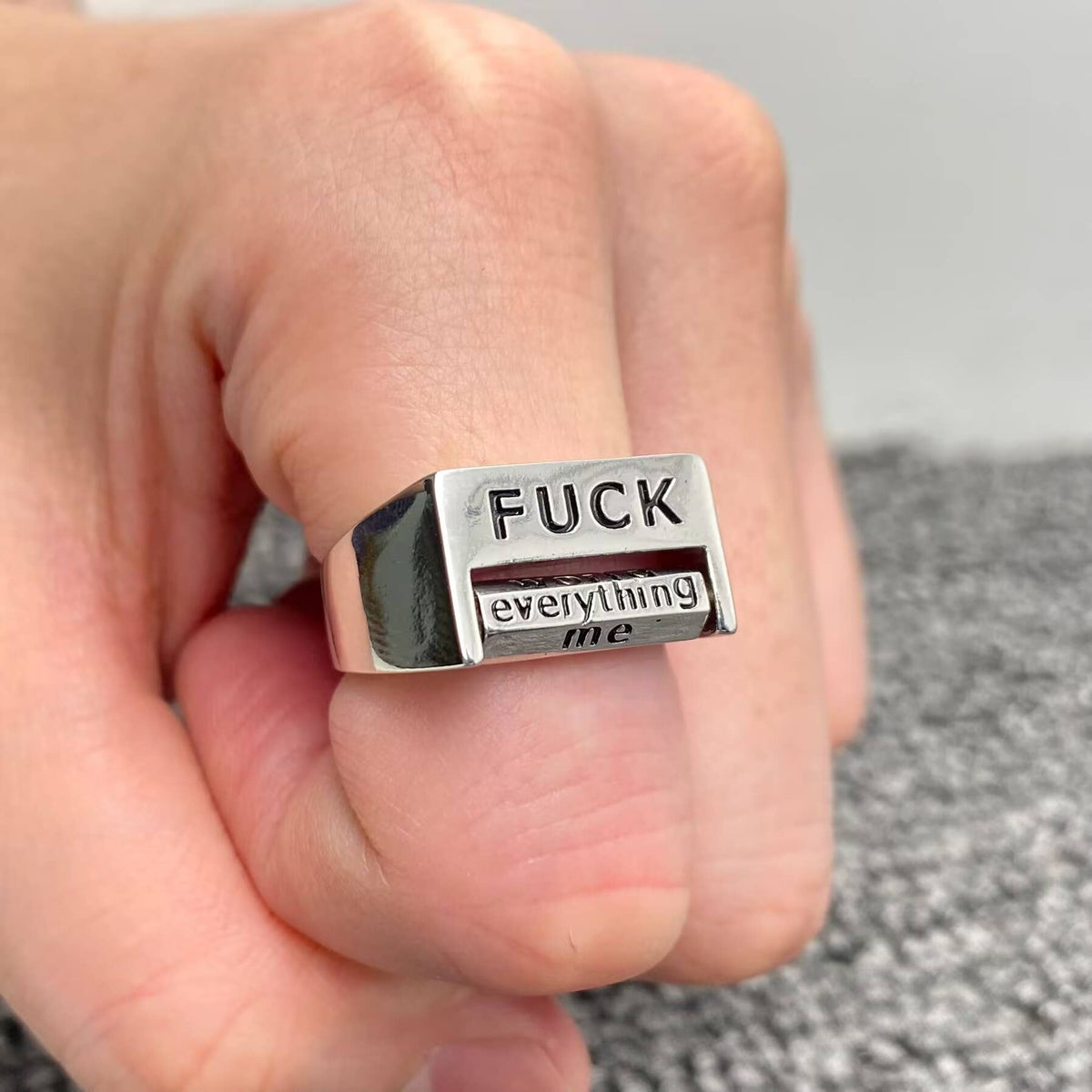 Fuck Everything Rotatable Message Ring