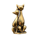 Brass Couple Cats Crafts Decoration Desktop Ornaments