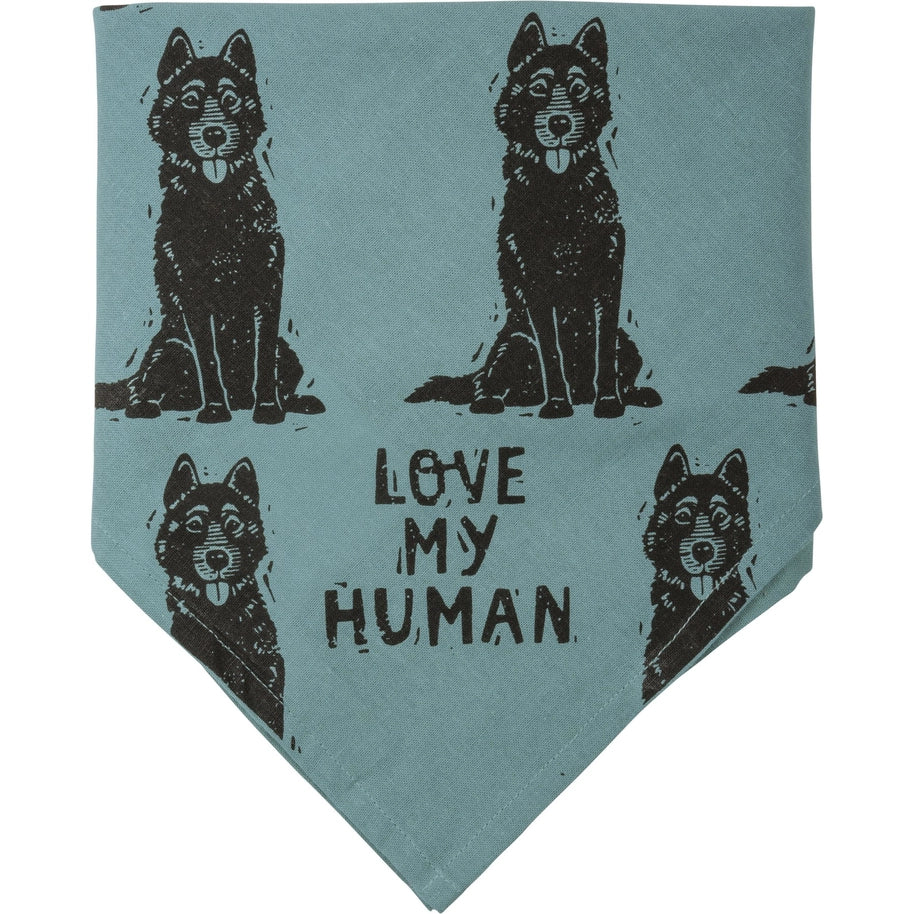 Husky/Love My Human Large Pet Bandana
