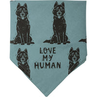 Husky/Love My Human Large Pet Bandana