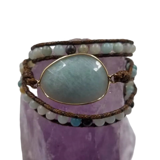 Natural Stone Gemstone Beaded Wrap Bracelets