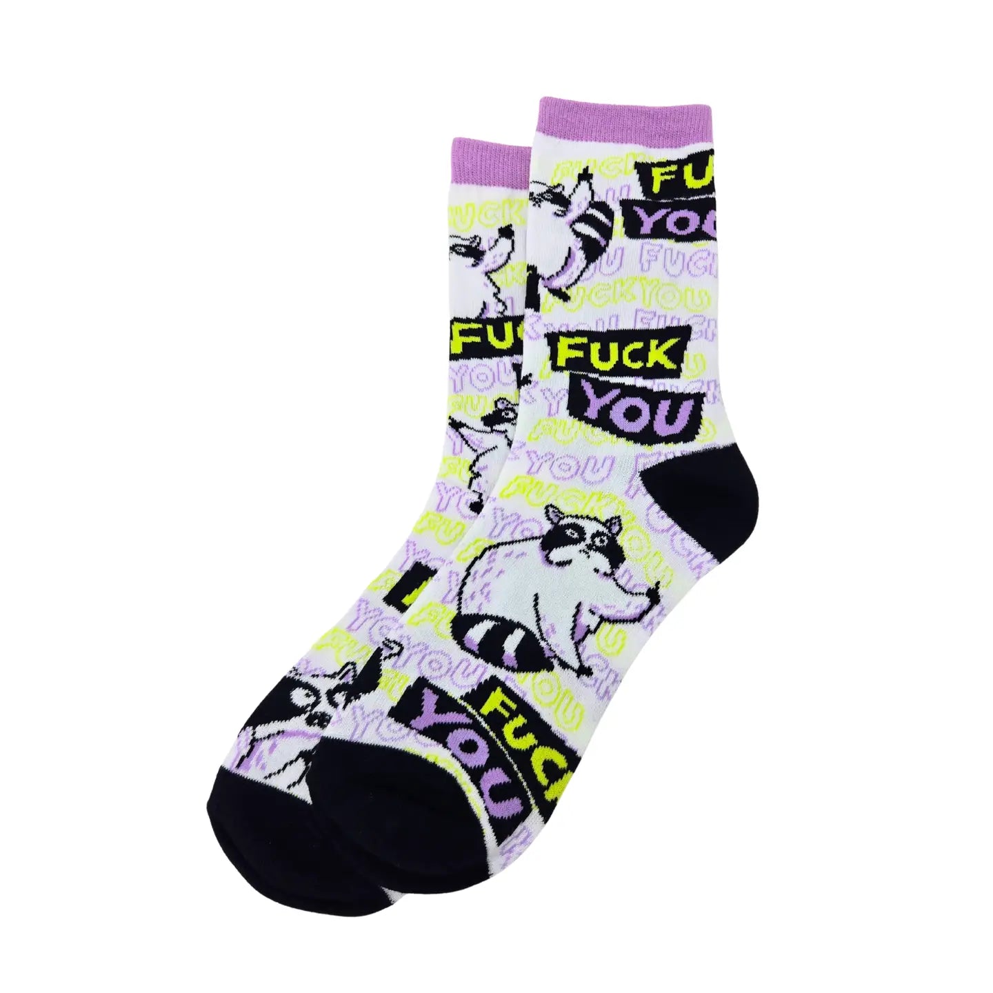 Fuck You Raccoon Middle Finger Socks
