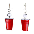 Beer Pong Red Cup Wooden Earrings