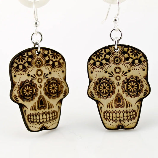 Sugar Skulls Wooden Earrings