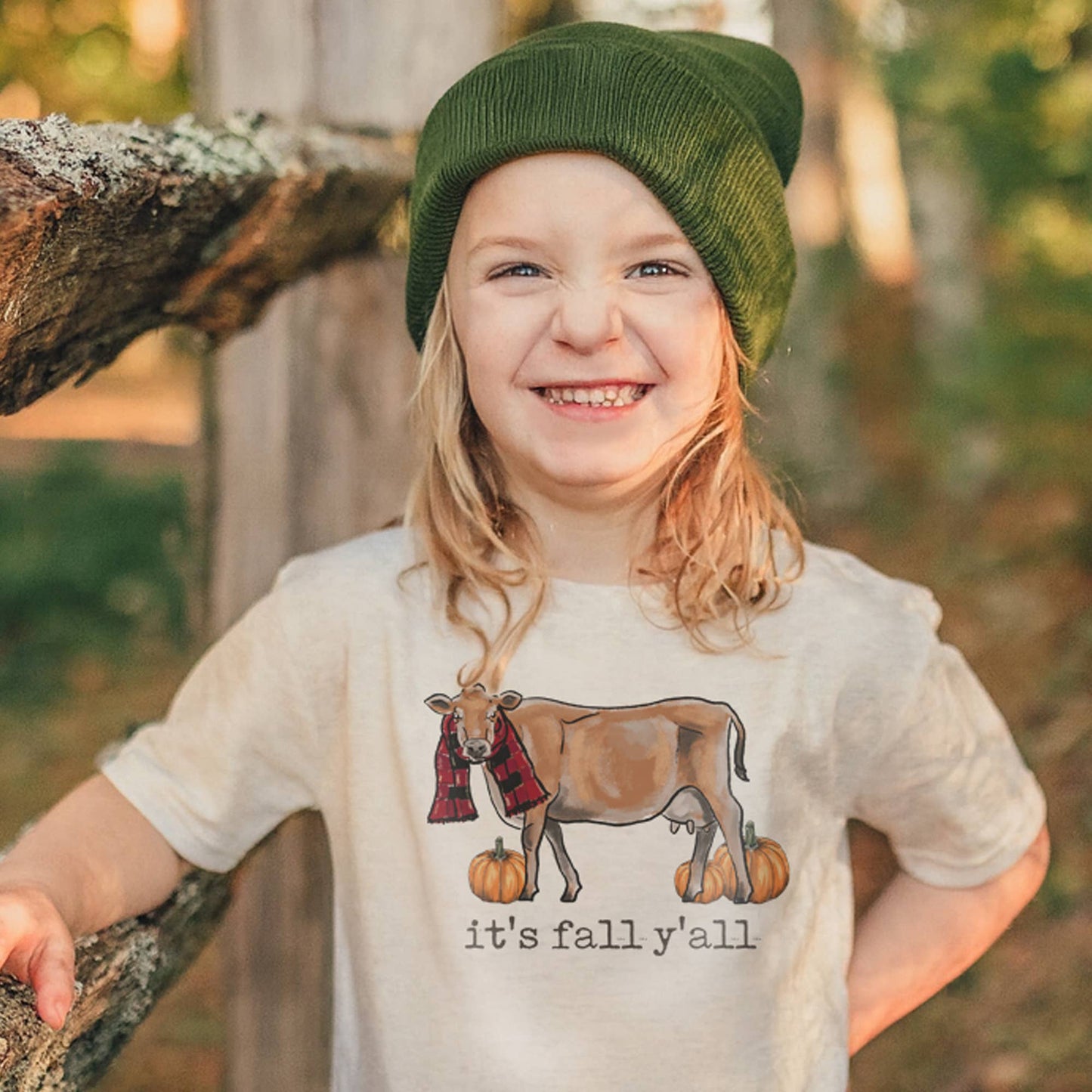 "It's fall ya'll" Country Fall Farm Cow Kid Clothing