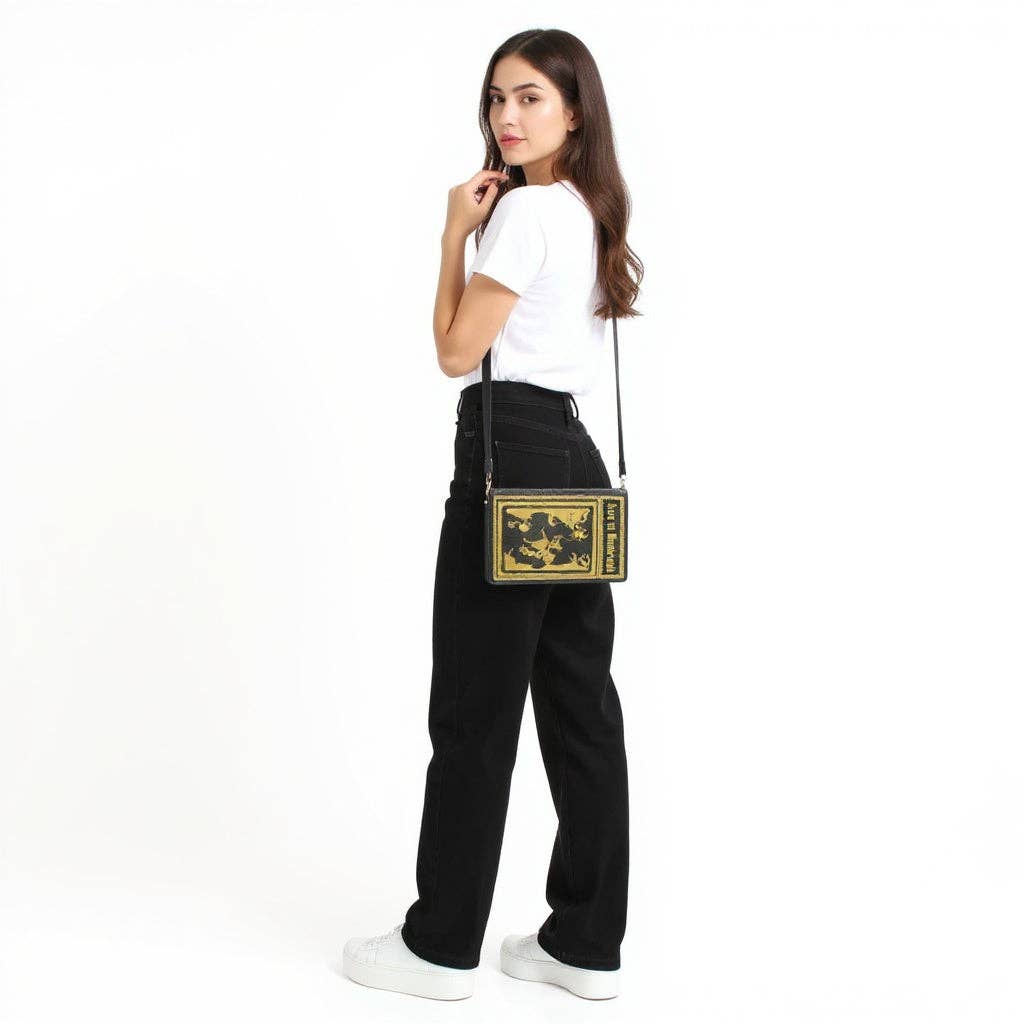 Alice in Wonderland Book Clutch Cross Body Bag in Vinyl