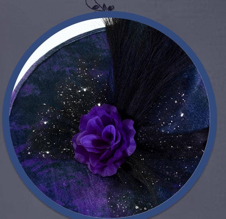 Purple Halloween Hat Mesh Witch Hat