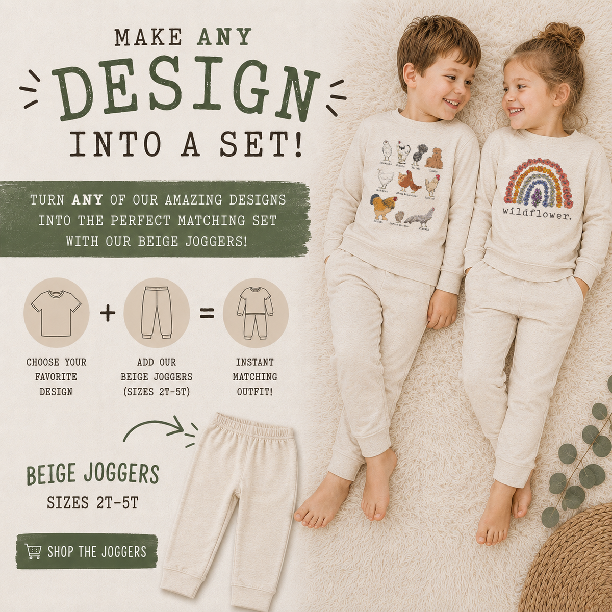 Oatmeal Jogger Pajama Casual Play BFB Add-on Lounge Set