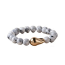 Stone Style Pressed Gold Beaded Bracelet