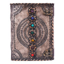 Antique Embossed Chakra Stones Leather Journal