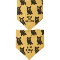 Corgi/Love My Human Small Pet Bandana