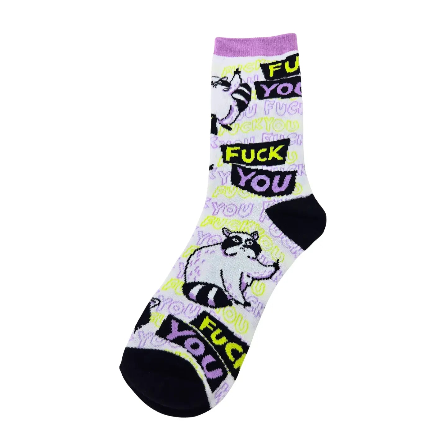 Fuck You Raccoon Middle Finger Socks