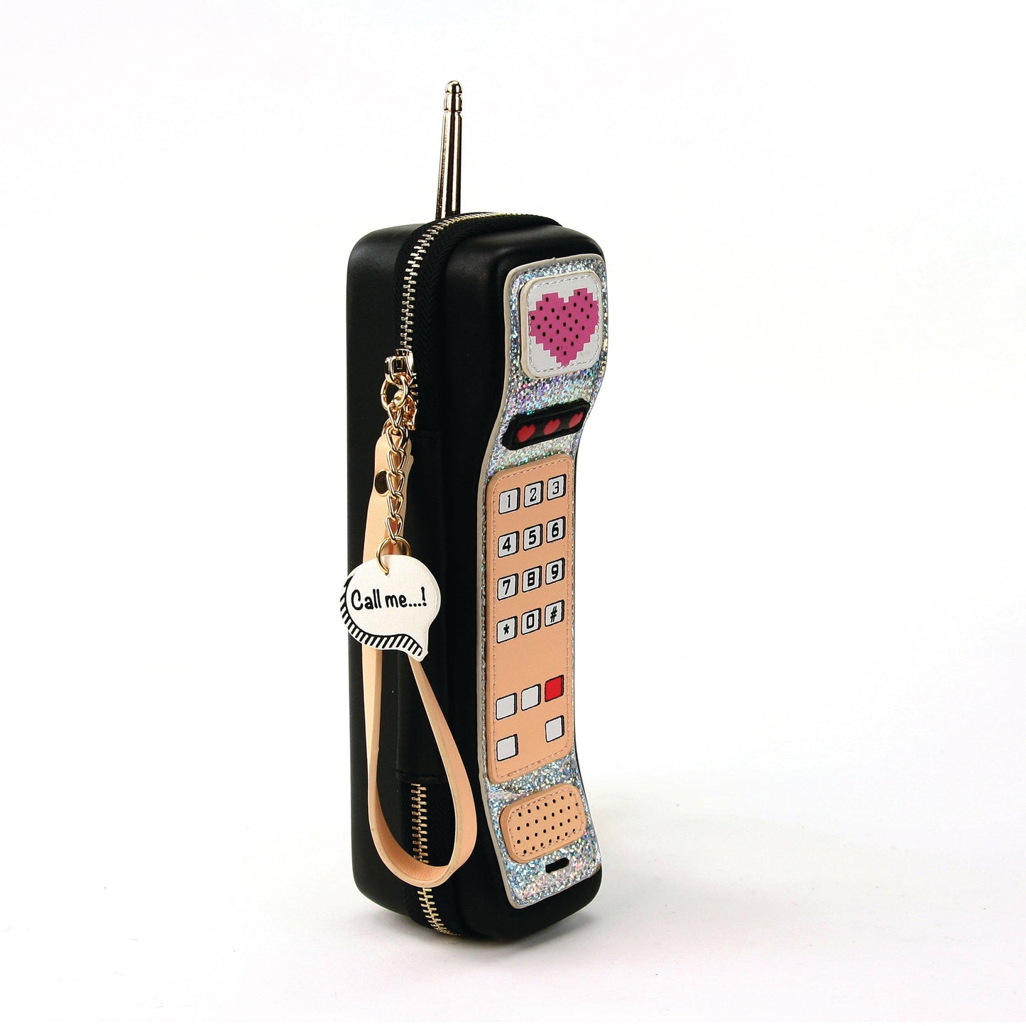 Handheld Vintage Phone Wristlet in Vinyl Material