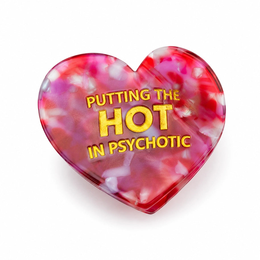 Putting the Hot in Psychotic -  Heart Hair Claw Clip