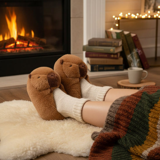 Fluffy Capybara Slippers