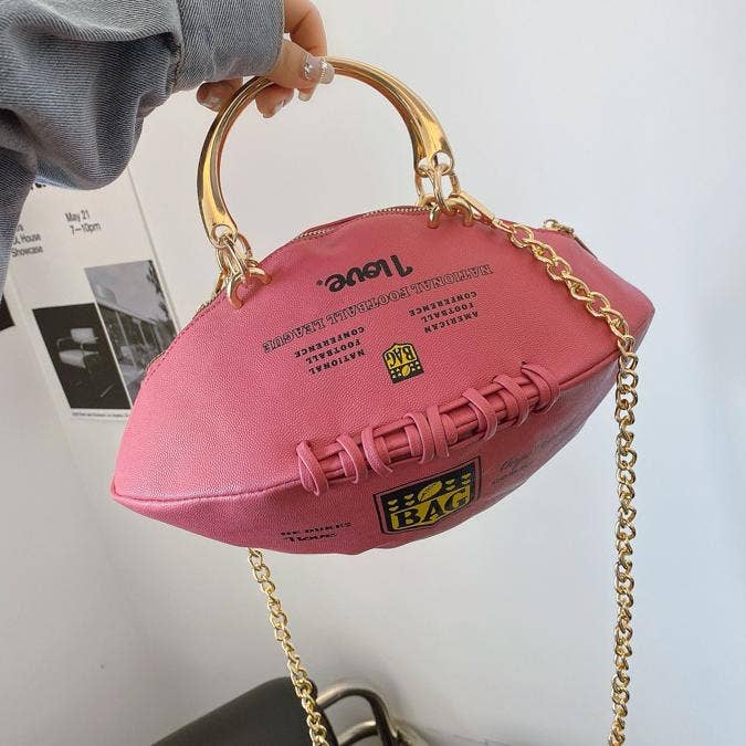 Funny game rugby ball shape crossbody bag