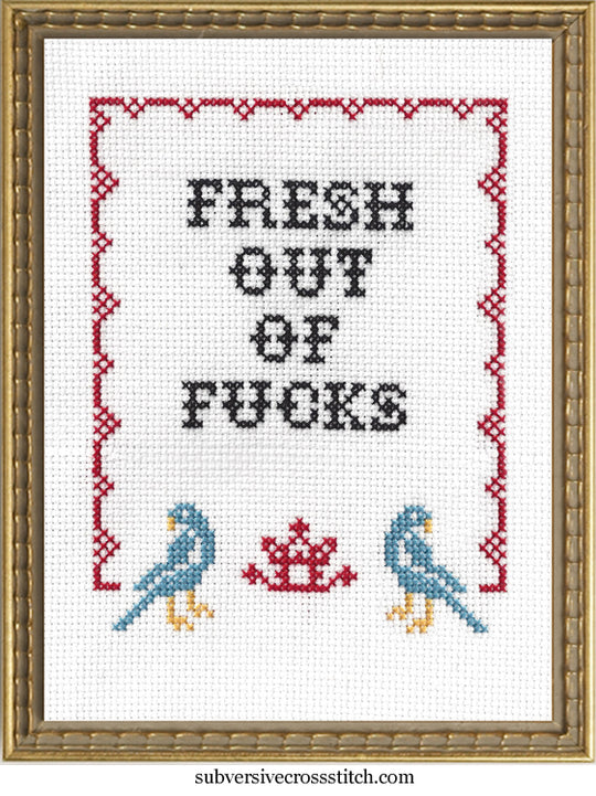 Fresh Out Of Fucks Cross-Stitch Kit