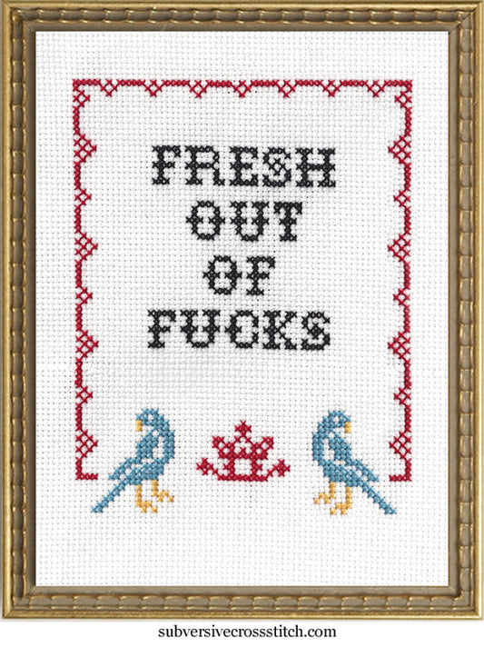 Fresh Out Of Fucks Cross-Stitch Kit