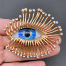 Rhinestone Inlaid Big Eye Brooch