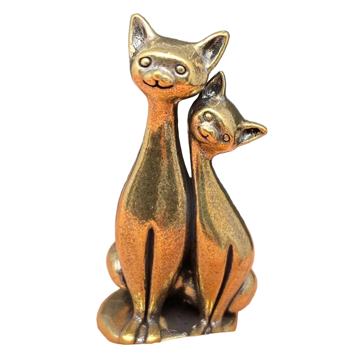 Brass Couple Cats Crafts Decoration Desktop Ornaments
