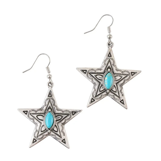 Turquoise Western Star Earrings