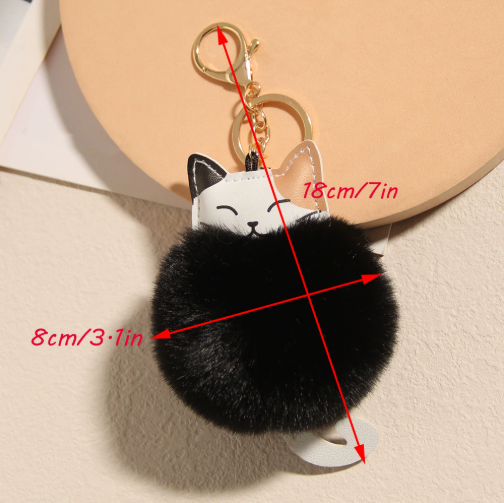 Lucky Cat Plush Keychain Pendant Women's Accessories