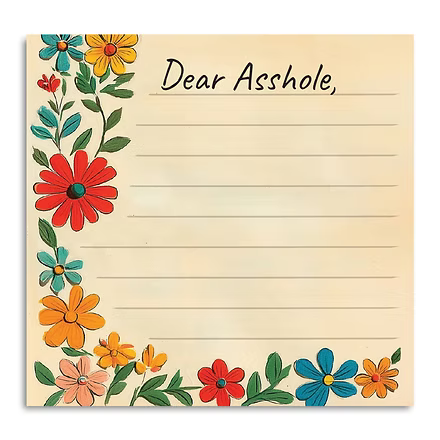Dear Asshole Sticky Note Pad