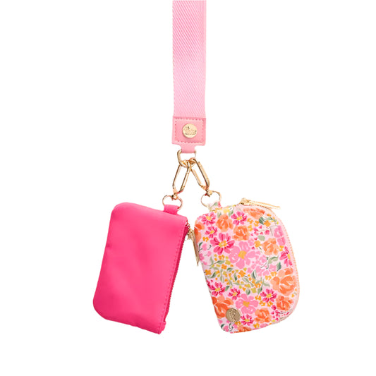 Dynamic Duo Pouch Wristlet Secret Garden Pink