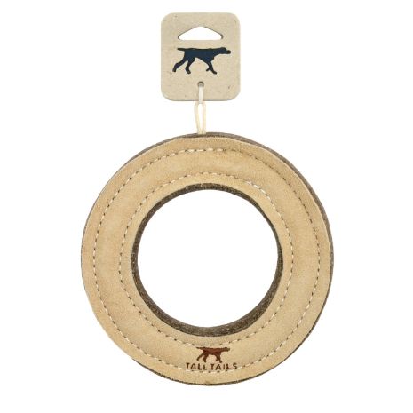 Natural Leather Ring Dog Toy