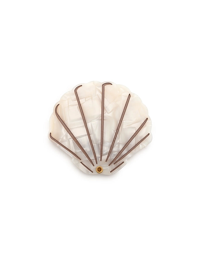 Swing-Hinge Folding Compact Mirror Seashell