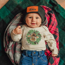 Mooey Christmas Cow Country Christmas Baby Bodysuit