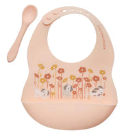 Puppies & Poppies Silicone Bib & Spoon Set
