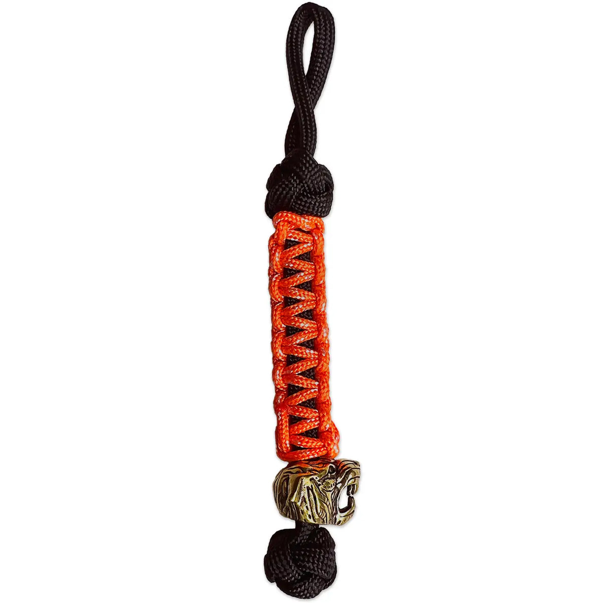 Orange Paracord Lanyard w/ Brass Tiger Bead