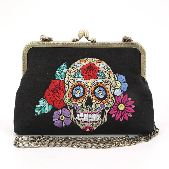 Sugar Skull Kiss Lock Bag