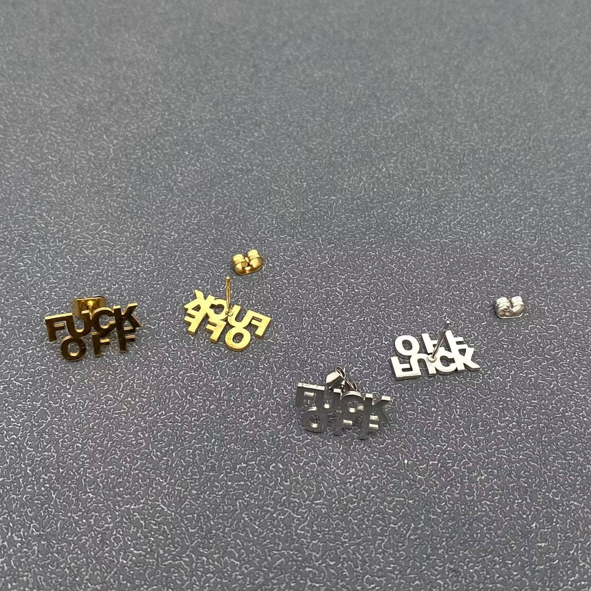 Fuck Off Stud Earrings