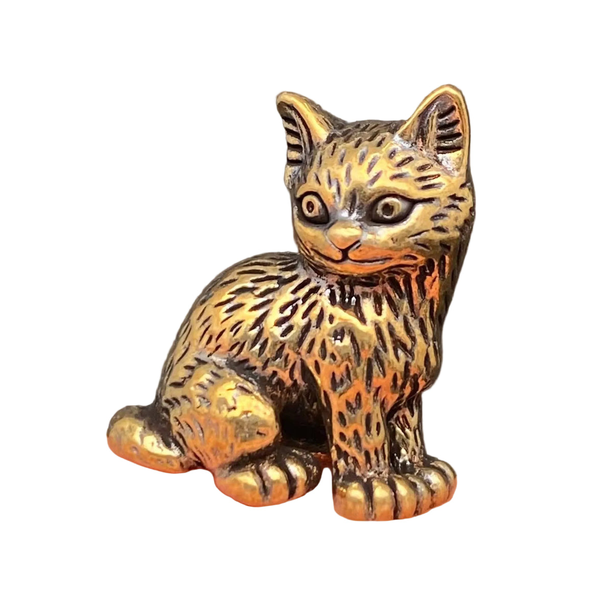 Brass Standing Kitten Crafts Decoration Desktop Ornaments