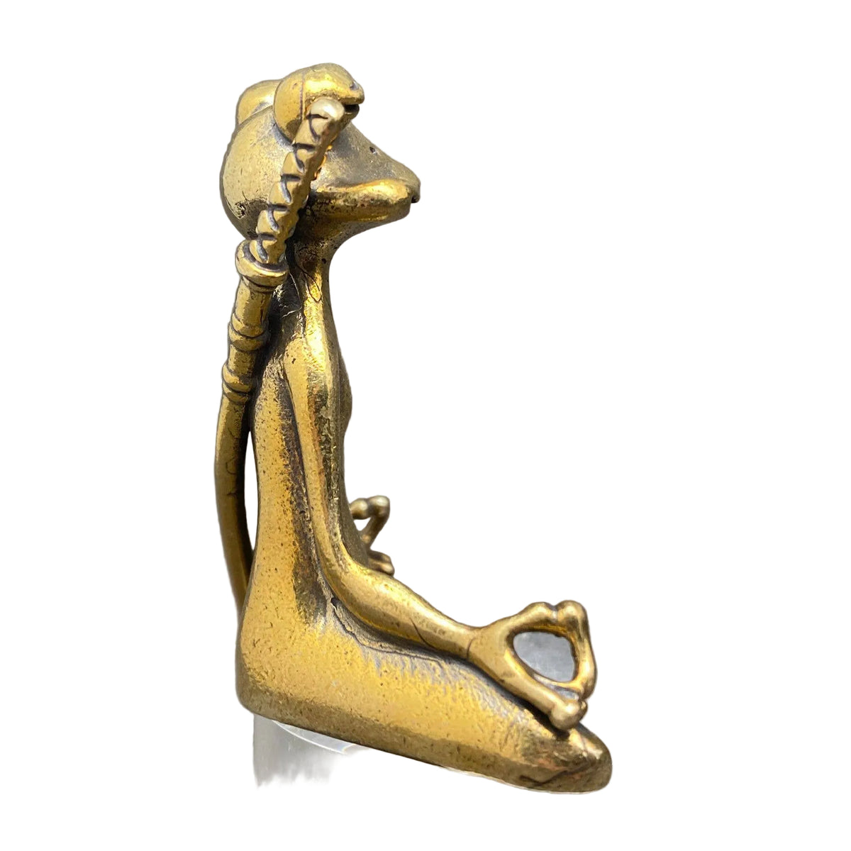Kungfu Frog in Meditation Brass Desktop Ornament