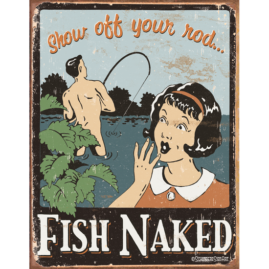 Schonberg - Fish Naked Tin Sign