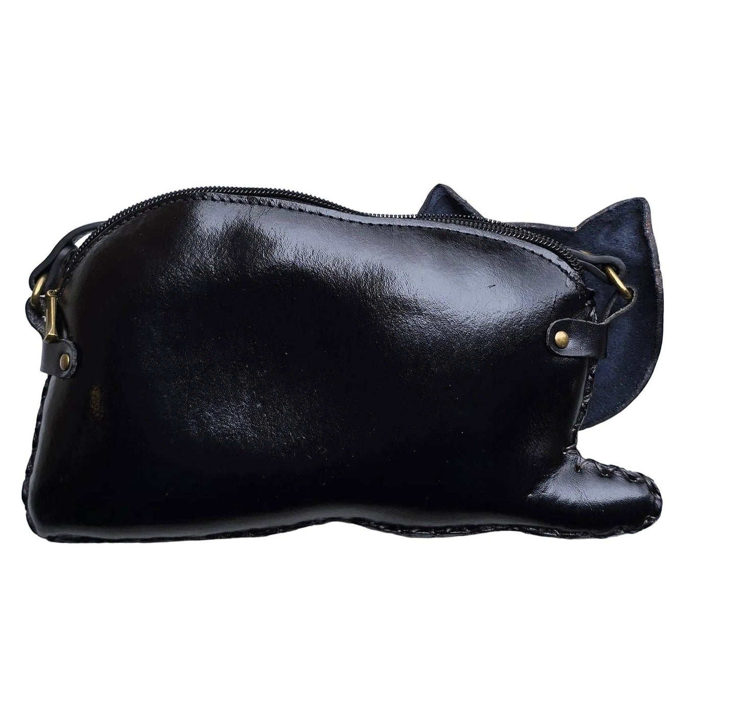Leather Cat Purse Crossbody