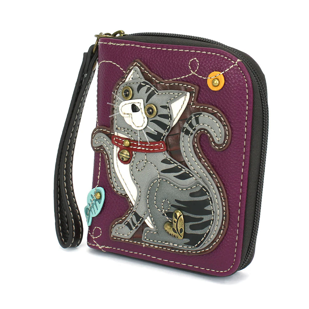 Zip-Around Wallet Gray Tabby Cat