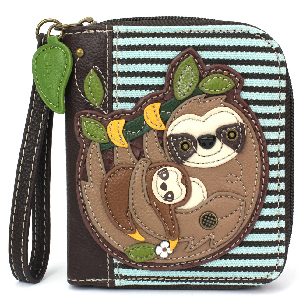 Zip-Around Wallet Sloth Family