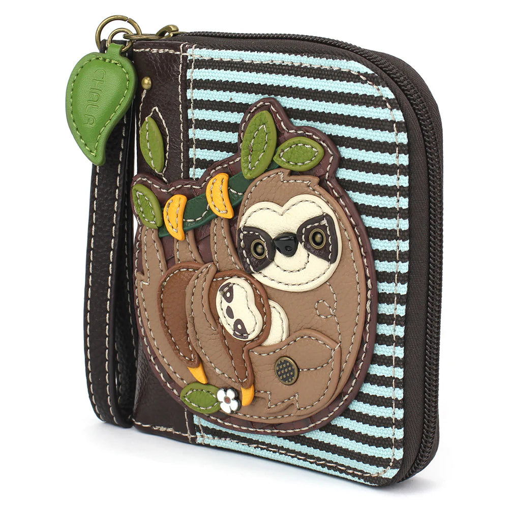 Zip-Around Wallet Sloth Family